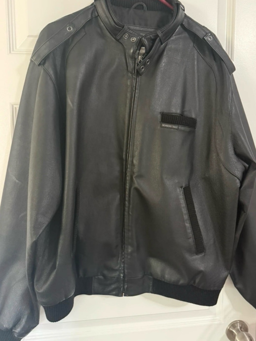 Vintage Members Only Genuine Leather Racer Jacket – Black – Pristine Condition